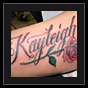 name and rose tattoo design