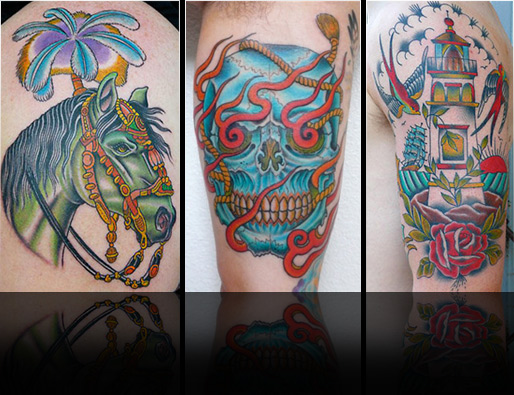 eric jones skull lighthouse tattoo design